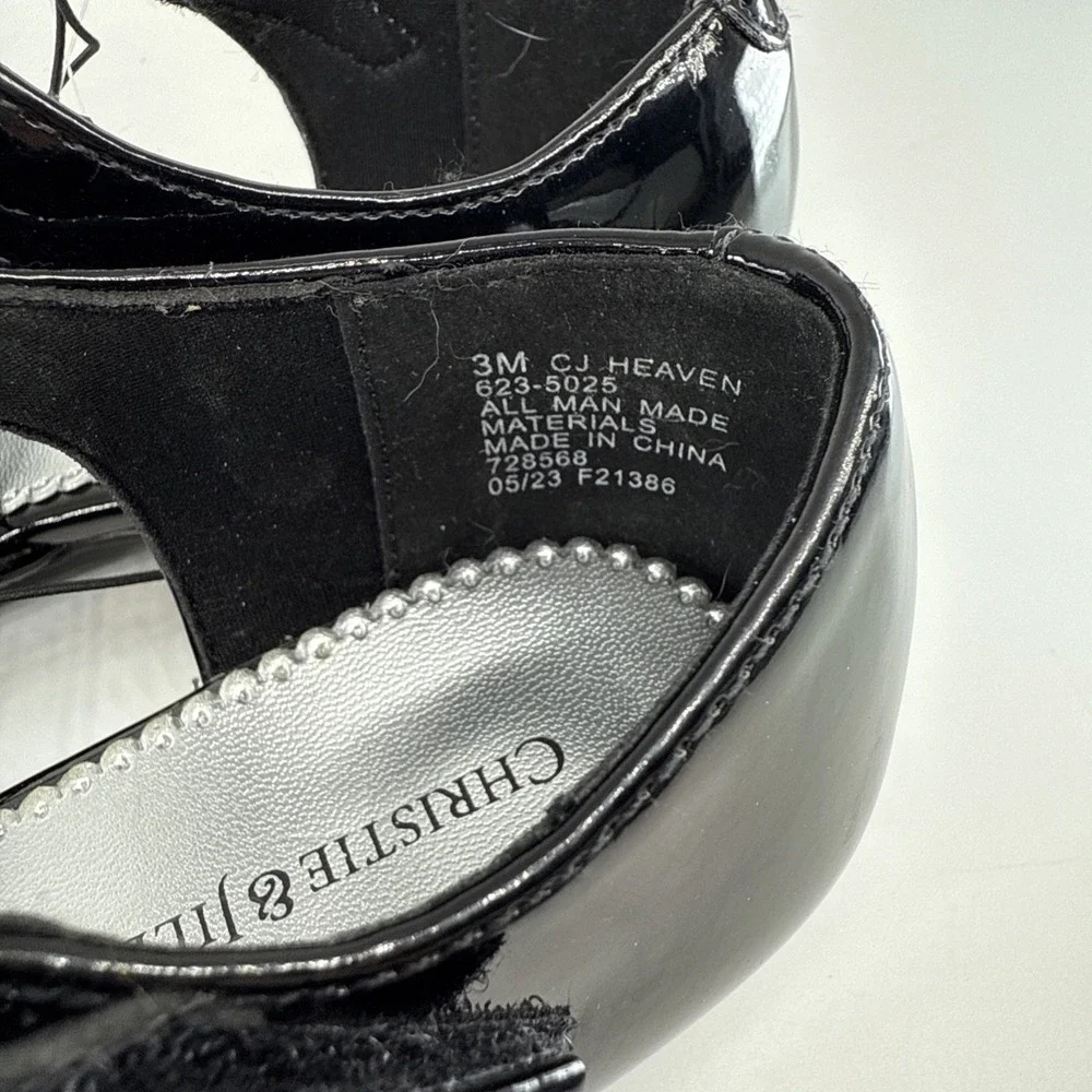 NWT Girls Shoes 3M Christie‎ & Jill ~ Black Patent Mary Janes